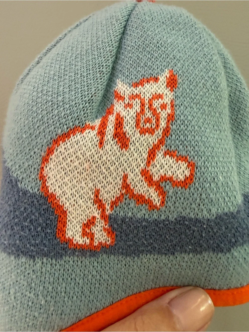 Patagonia Baby Polar Bear Beanie Knit and Fleece Winter Hat size 6M